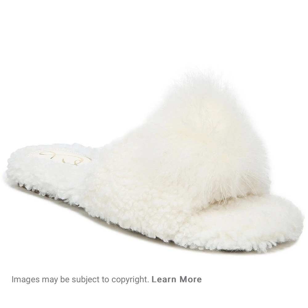 Sam Edelman Francie Womens Faux Shearling Slip On Slide Slippers - Size 8